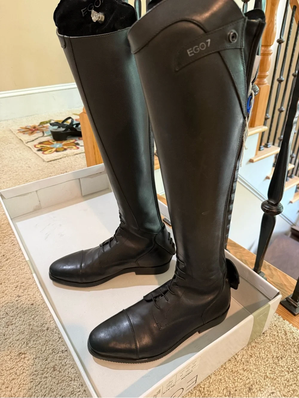 EGO Equestrian Ladies 43 Tall Show Boots - Black - Picture 3 of 10